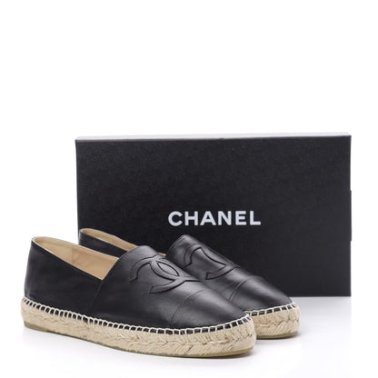 Chanel Lambskin CC Espadrilles 40 Black 10 of 10