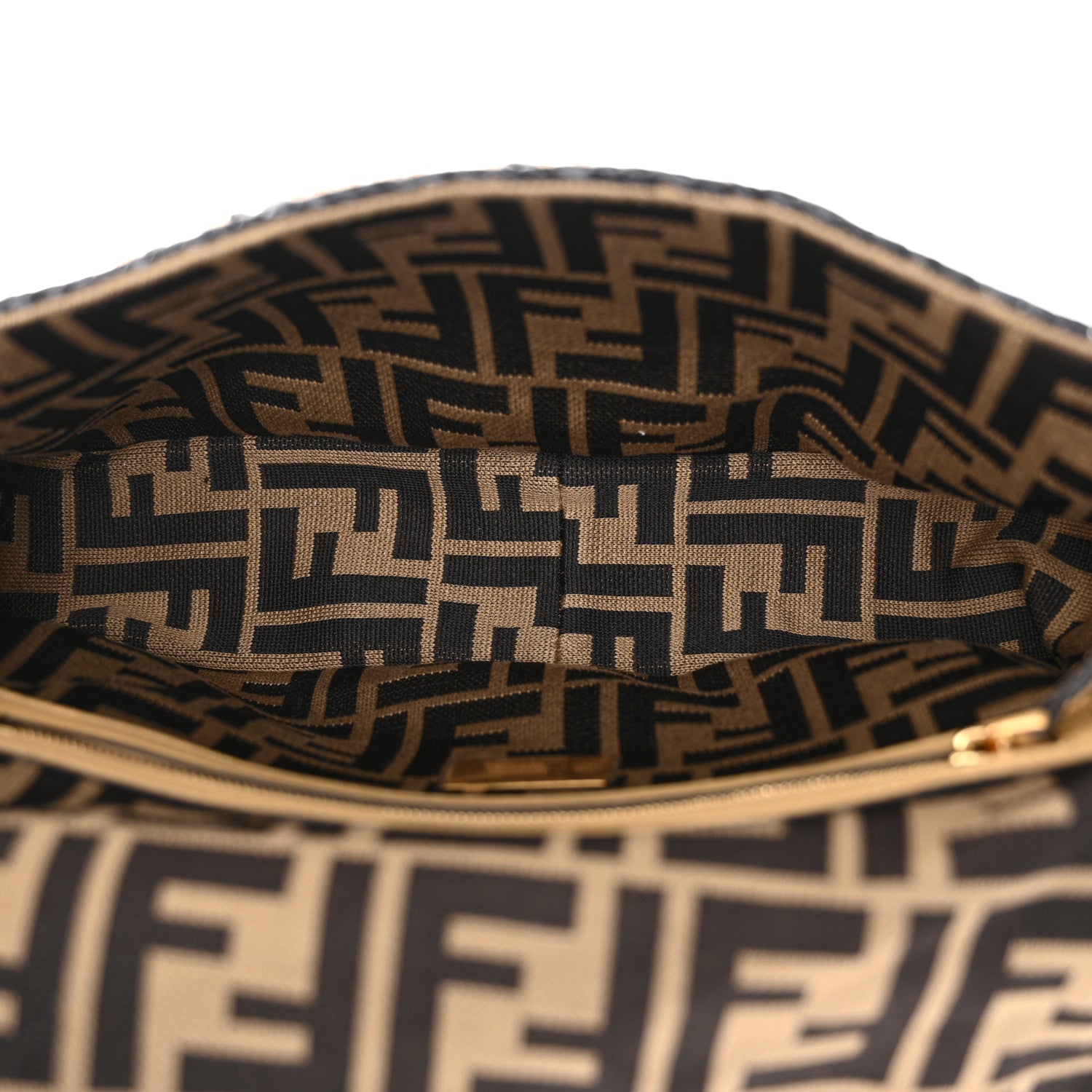 Fendi Raffia Vitello Grace FF Crochet Baguette Natural Black Paglia 5 of 9
