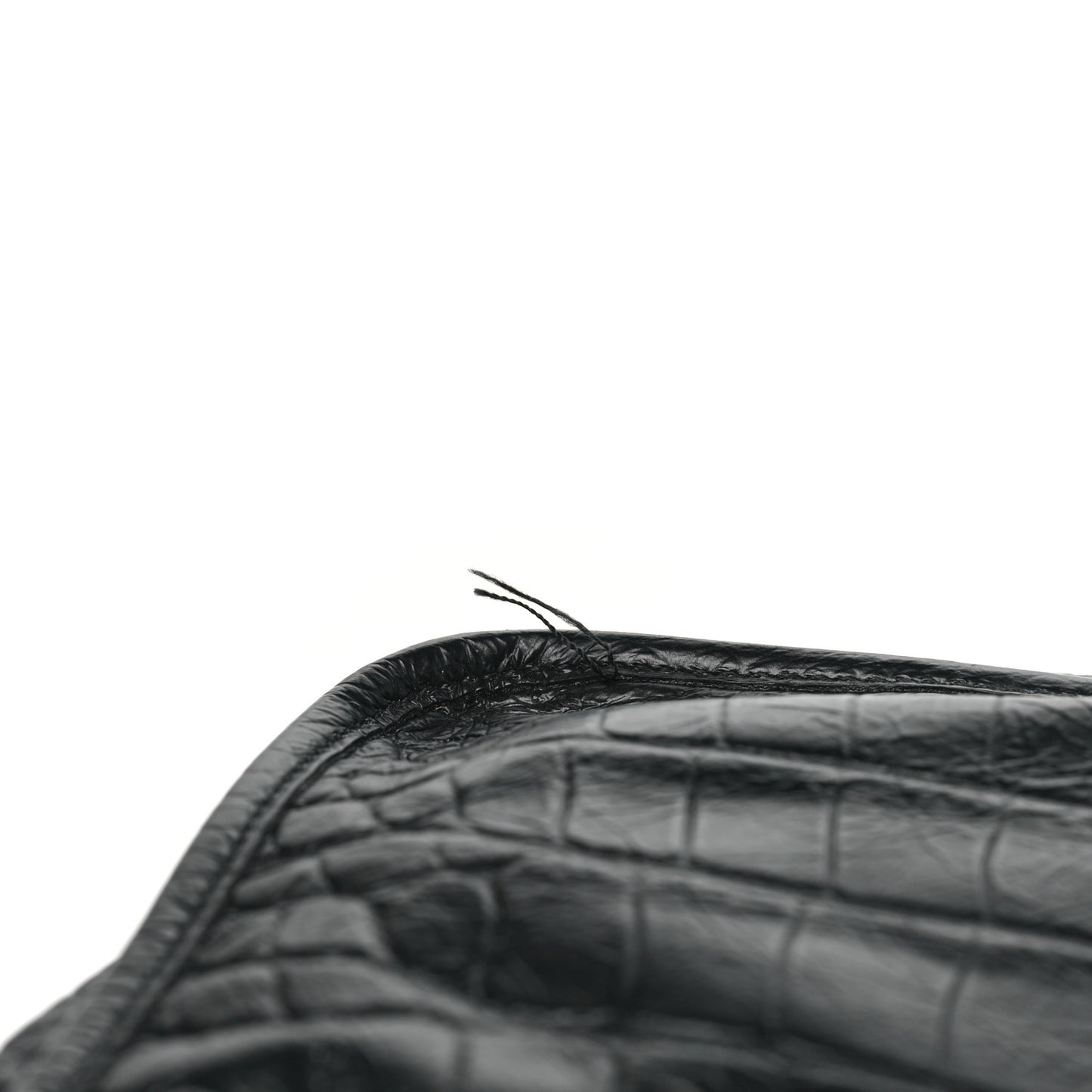 Crocodile Embossed Lambskin Monogram Medium Niki Chain Satchel Black