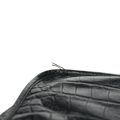 Saint Laurent Crocodile Embossed Lambskin Monogram Medium Niki Chain Satchel Black 11 of 11