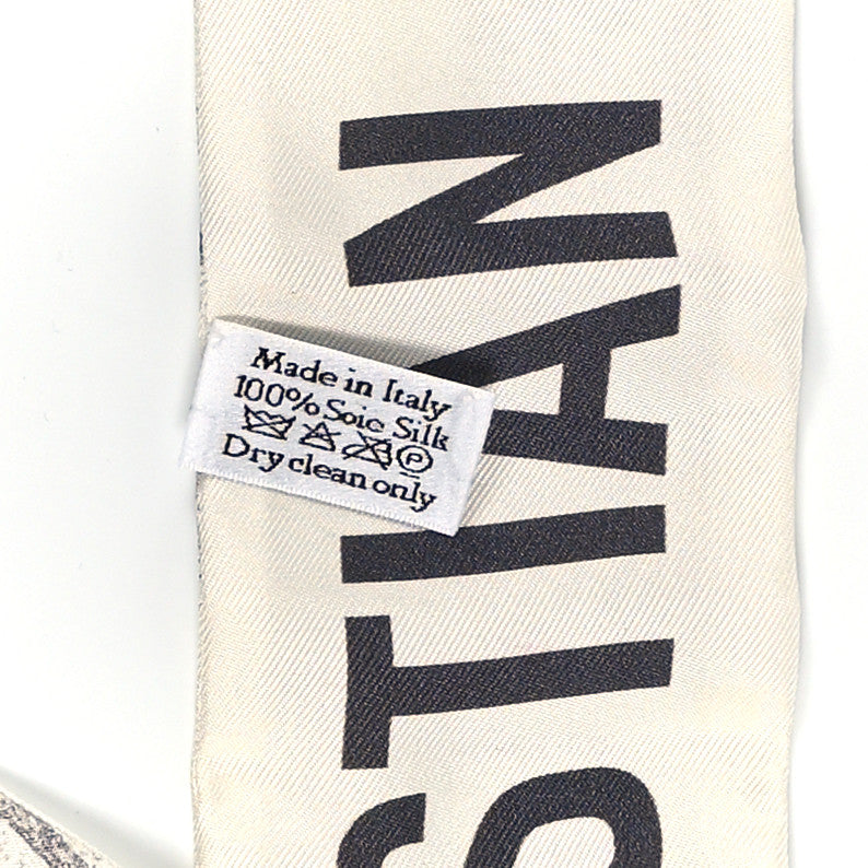 Silk Toile De Jouy Mitzah Scarf White
