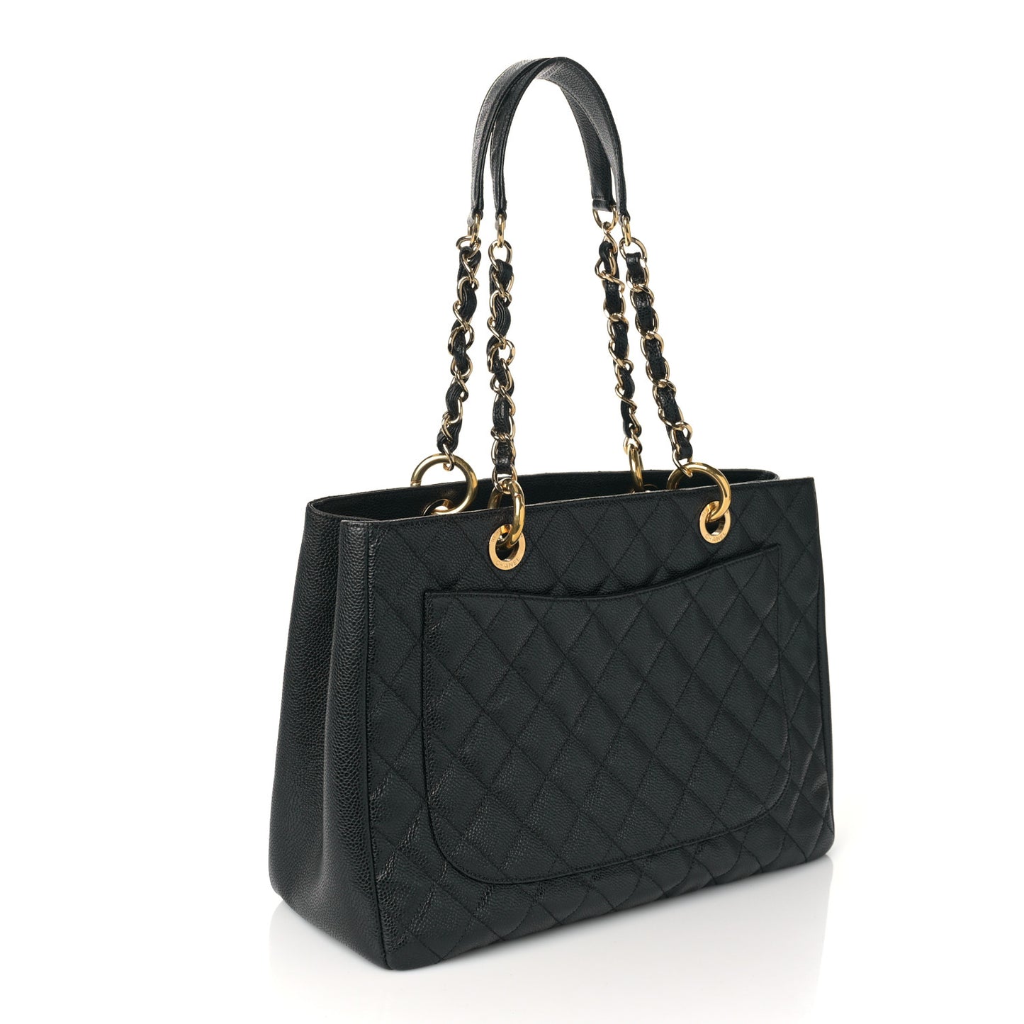 Caviar Quilted Grand Shopping Tote GST Black
