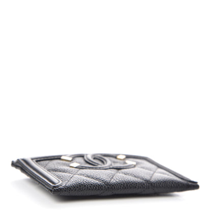 Chanel Caviar Quilted Filigree Card Holder Black 4 of 9