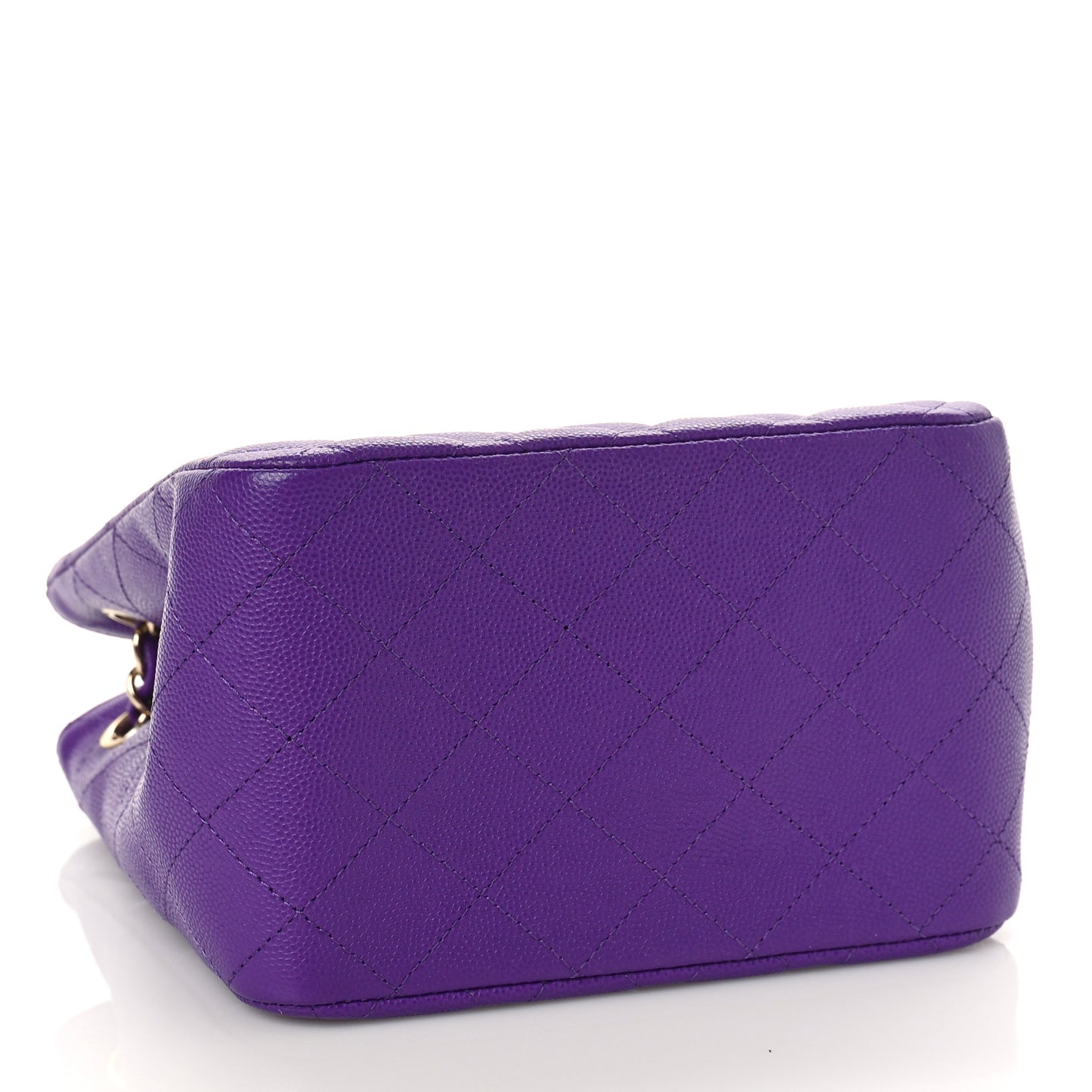 Caviar Quilted Mini Bucket Bag Purple