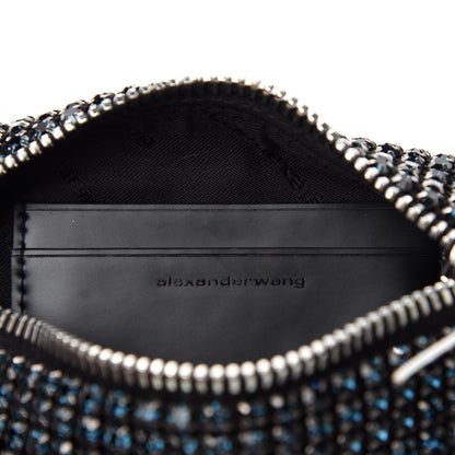 Alexander Wang Mesh Crystal Rhinestone Mini Heiress Pouch Navy 8 of 10