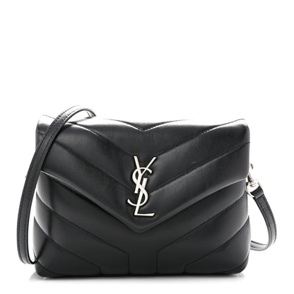 Saint Laurent Calfskin Y Quilted Monogram Toy Loulou Crossbody Bag Black 1 of 13