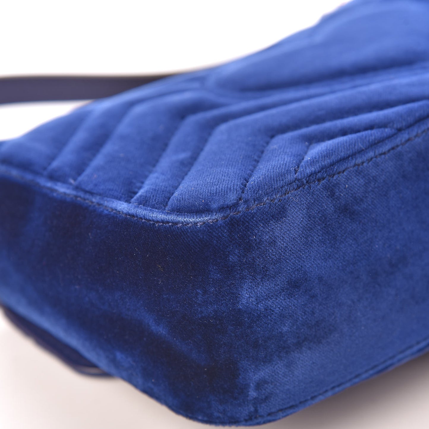 Velvet Matelasse Mini GG Marmont Shoulder Bag Cobalt Blue