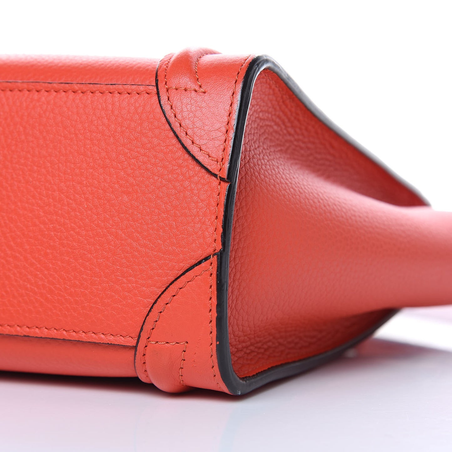 Drummed Calfskin Nano Luggage Vermillion