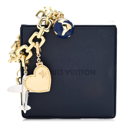Louis Vuitton 18K Yellow White Gold Diamond Enamel Padlock Charm Bracelet 7 of 7