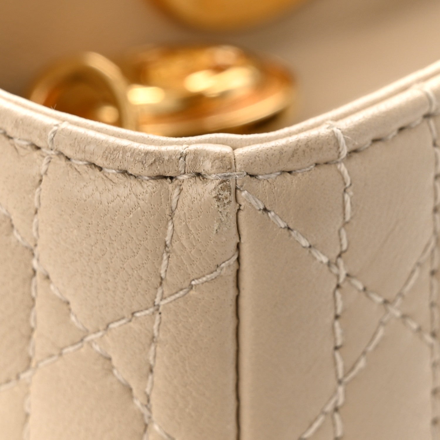 Christian Dior Lambskin Cannage Medium Lady Dior Beige 13 of 13