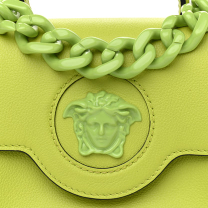 Versace Calfskin Medusa Small Top Handle Handbag Lime 12 of 12