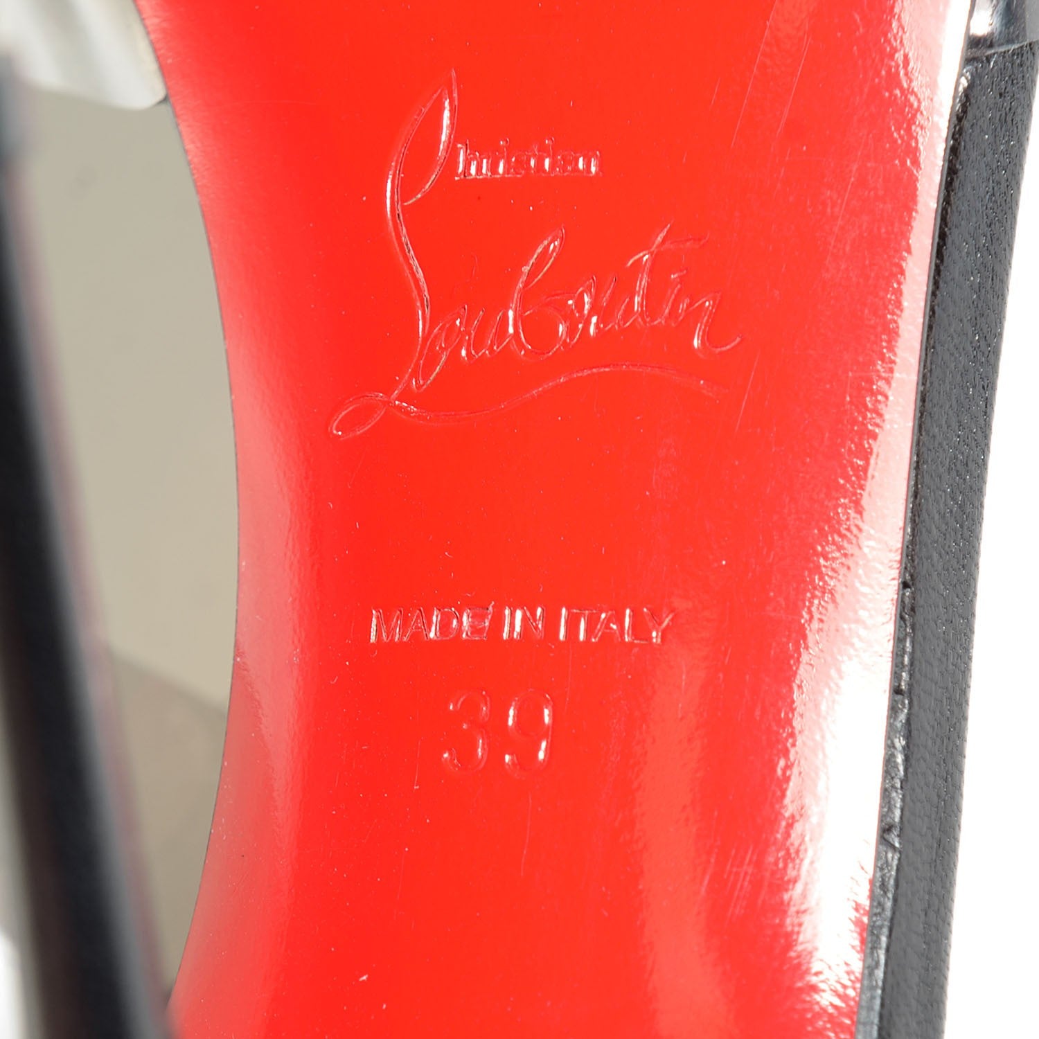 Christian Louboutin Patent Kid PVC Chouette 100 Pumps 39 Black 6 of 7