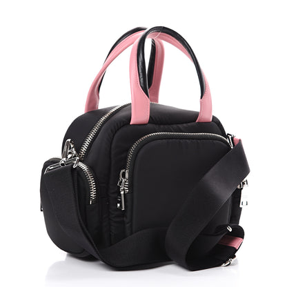 Prada Tessuto Nylon Pocket Top Handle Cargo Bag Black Pink 2 of 9