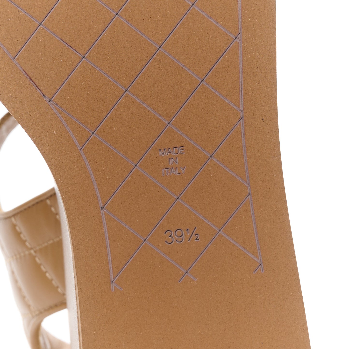 Lambskin Quilted CC Platform Sandals 39.5 Beige