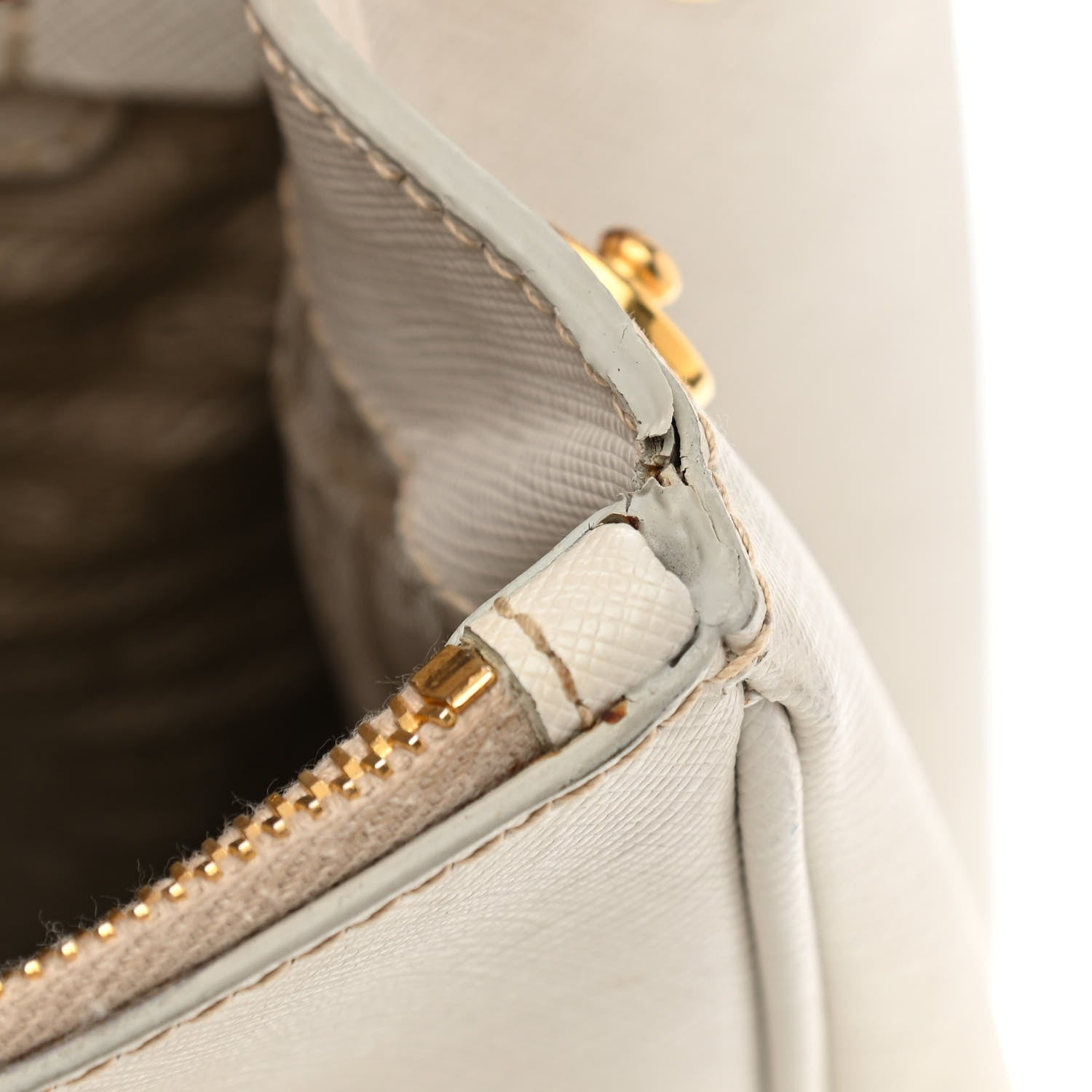 Prada Saffiano Lux Large Galleria Double Zip Tote Talco 16 of 24