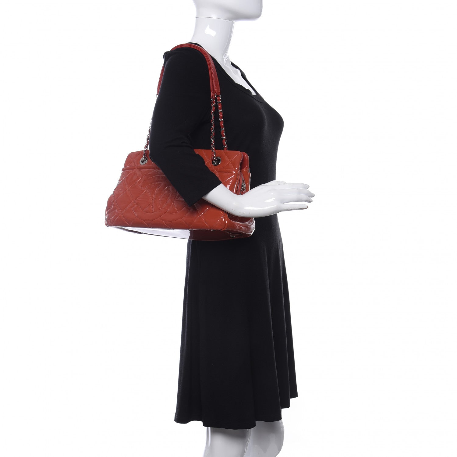 Chanel Patent Quilted Timeless CC Soft Tote Red 2 of 11