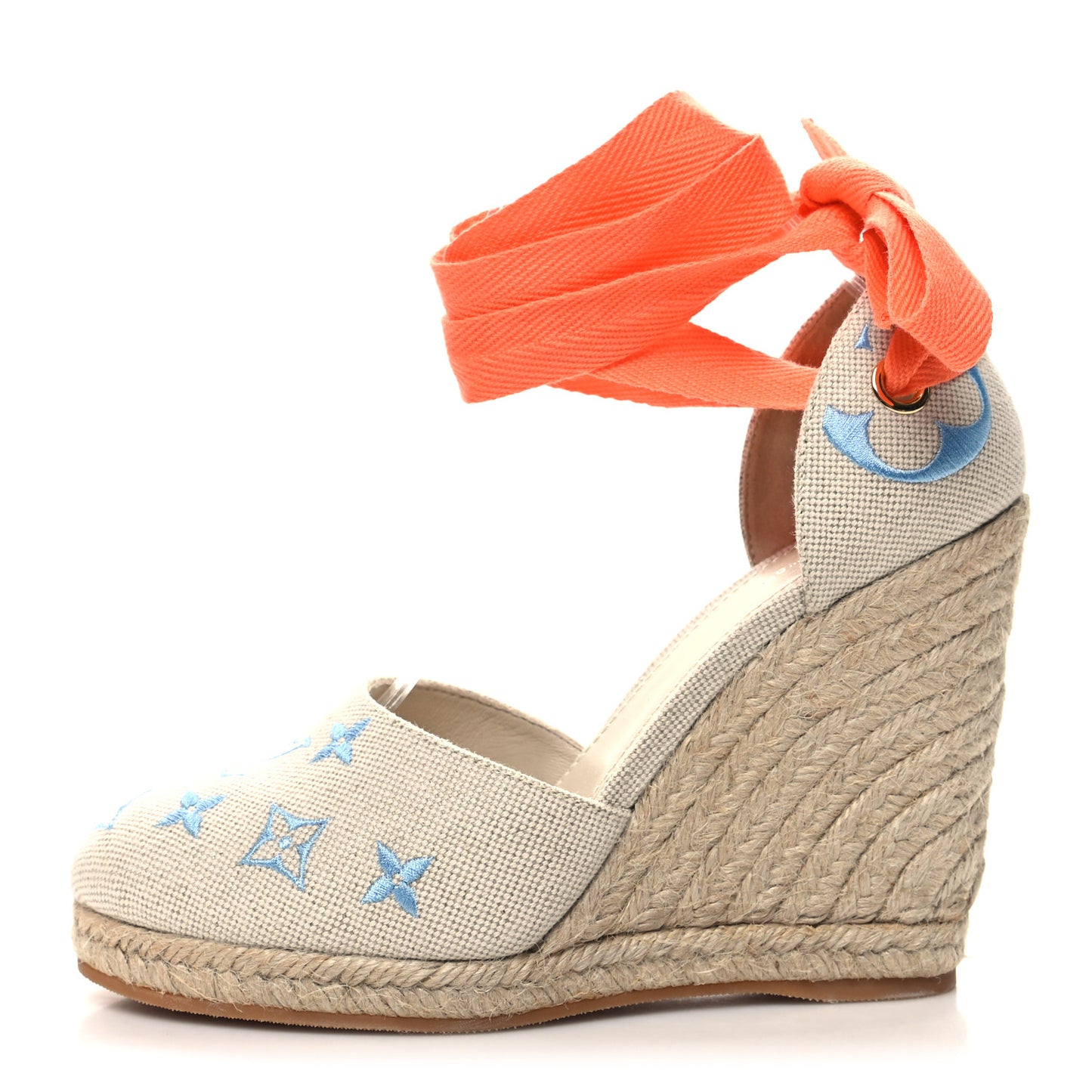 Canvas Monogram Starboard Wedge Espadrilles 40 Blue