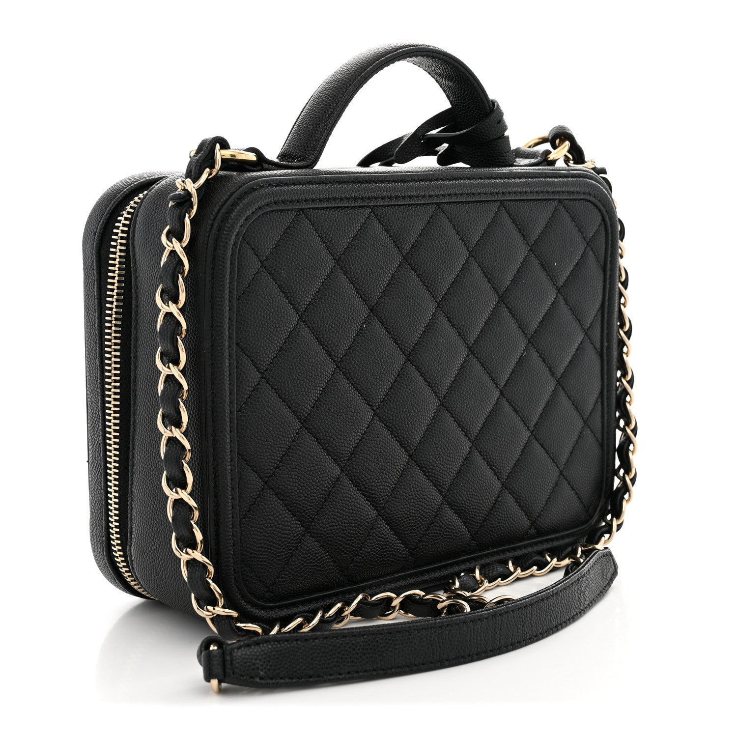 Chanel Caviar Quilted Medium CC Filigree Vanity Case Black 3 of 11
