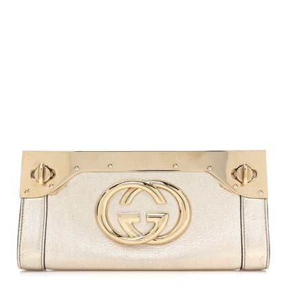 Gucci Metallic Calfskin Britt Clutch Gold 1 of 11