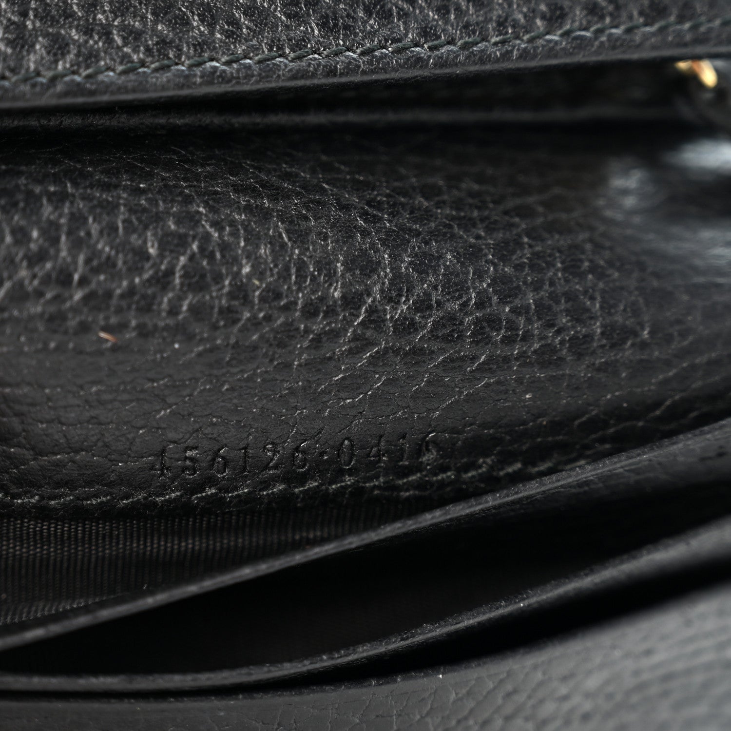 Gucci Pebbled Calfskin GG Marmont Card Case Black 7 of 9