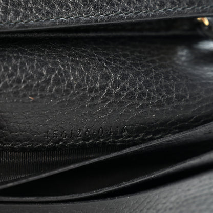 Gucci Pebbled Calfskin GG Marmont Card Case Black 7 of 9