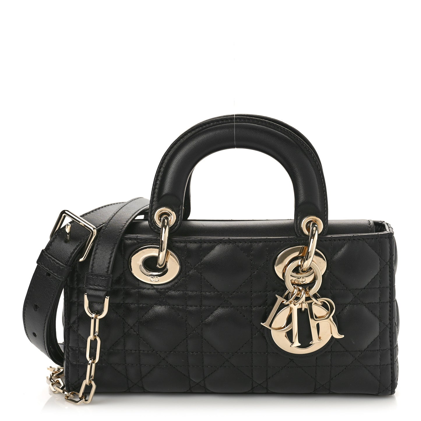 Lambskin Cannage Small Lady D-Joy Black
