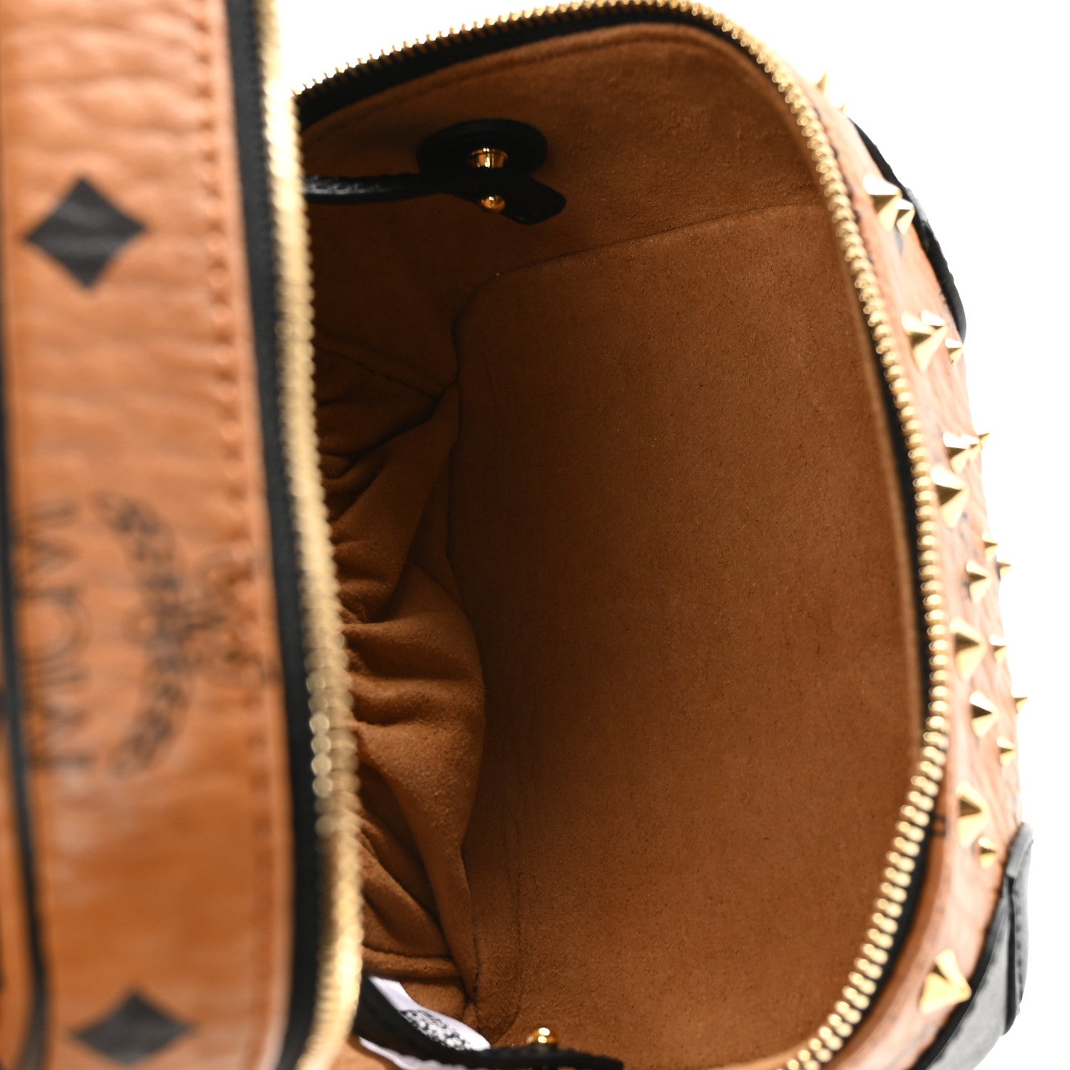 MCM Visetos Rockstar Stud X-Mini Vanity Case Cognac 5 of 11