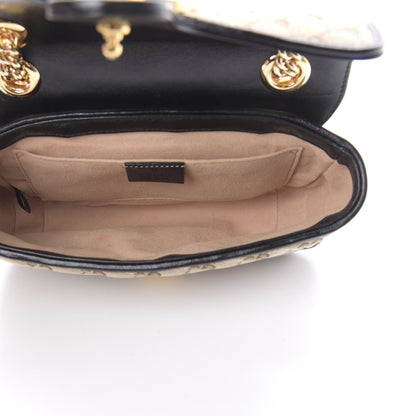 Gucci Monogram Matelasse Diagonal Mini GG Marmont Shoulder Bag Beige Black 5 of 11