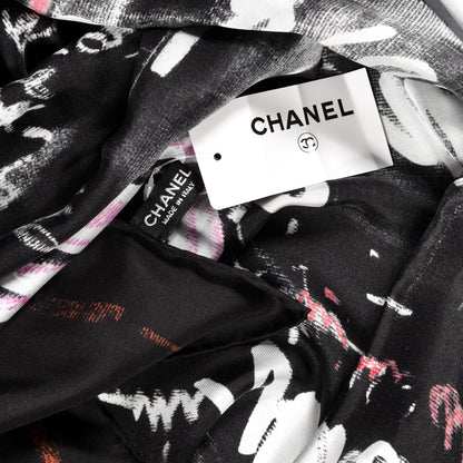 Chanel Silk Square Scarf Black 3 of 3