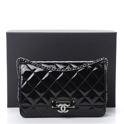 Chanel Patent Quilted Golden Class Wallet on Chain WOC Black 16 of 16