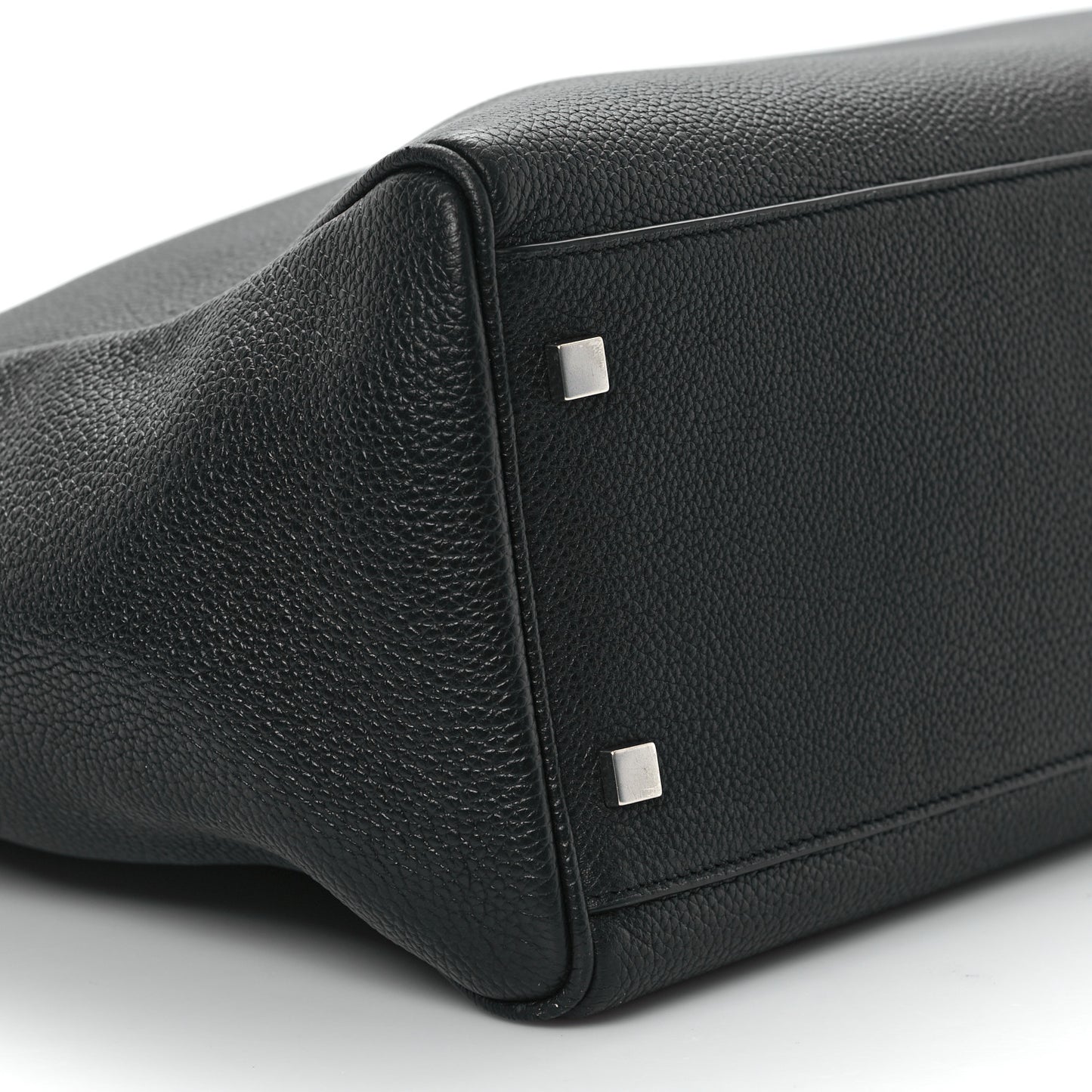 Grained Calfskin Manhattan North South Shopper Tote Black