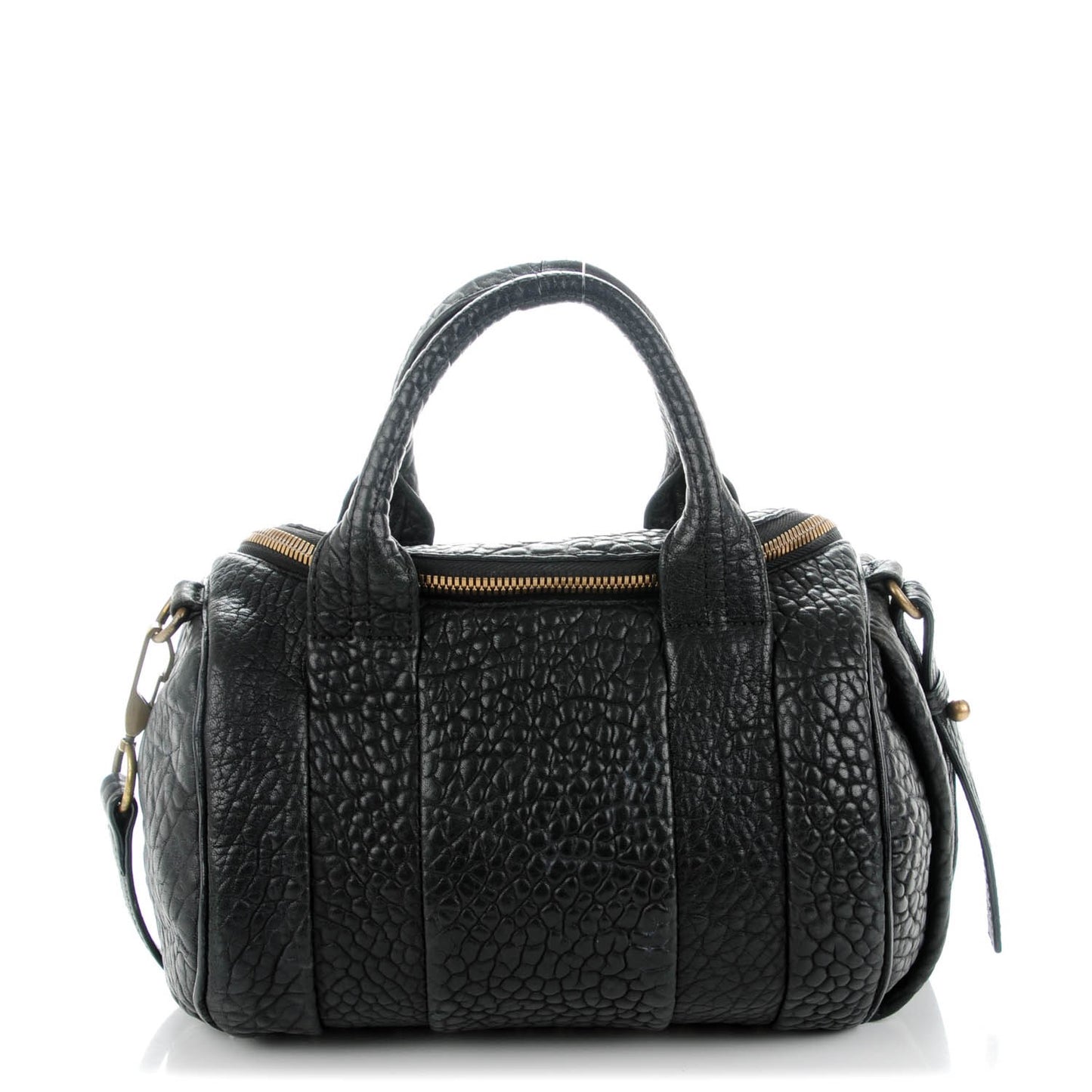 Pebbled Lambskin Rockie Black Antique Brass Hardware