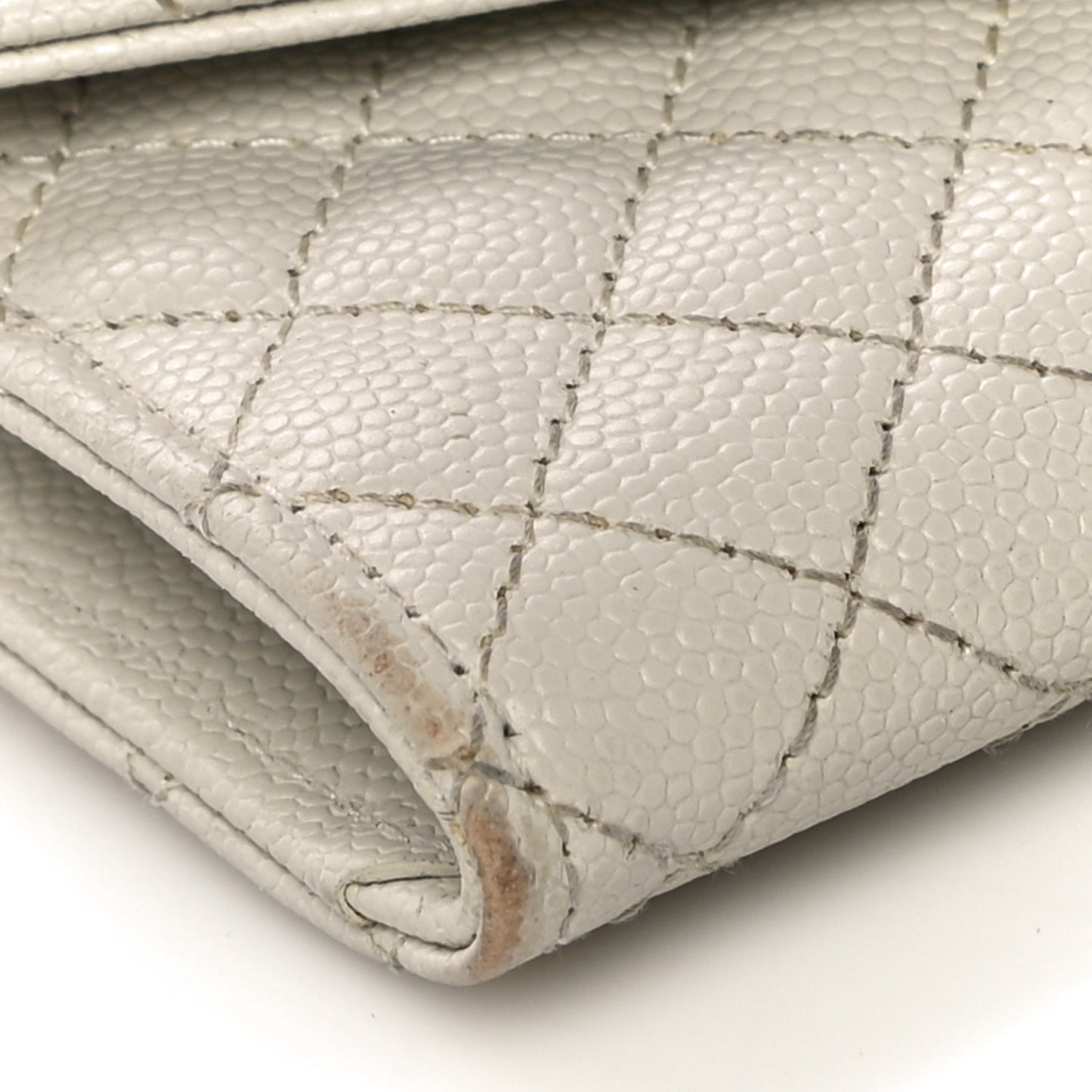 Grain De Poudre Textured Mixed Matelasse Triquilt Small Monogram Envelope Wallet Blanc Vintage