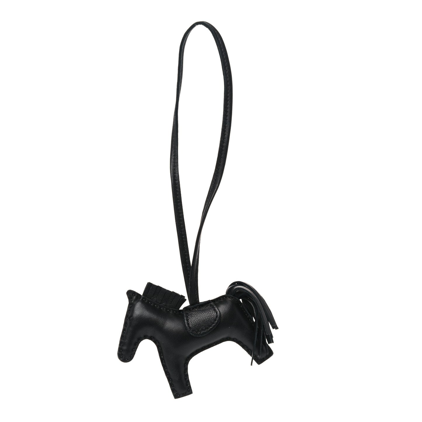 Milo Lambskin Grigri Rodeo Horse Bag Charm PM So Black