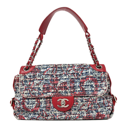 Chanel Tweed Lambskin Flap Blue Red 1 of 11