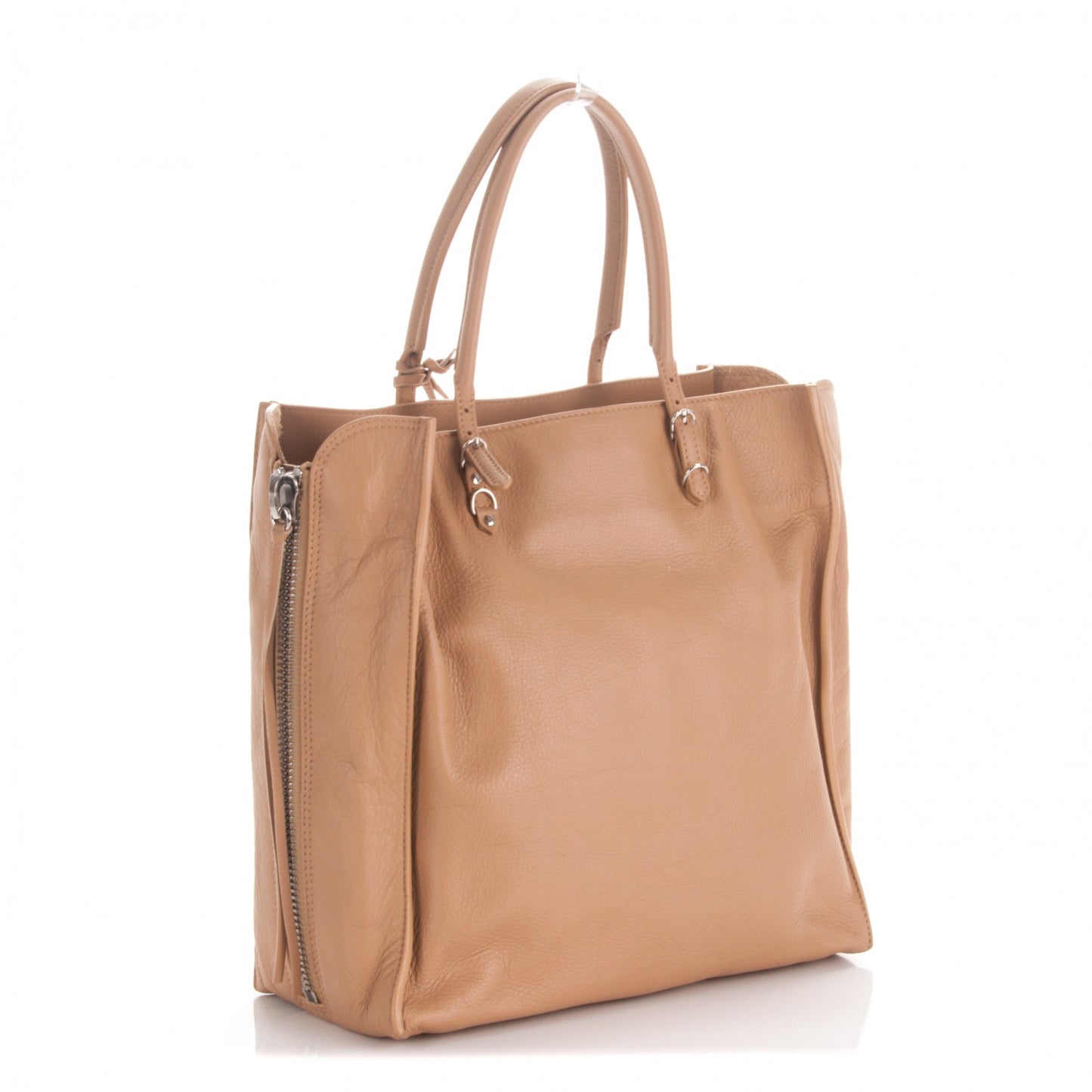 Veau Papier A5 Zip Around Tote Beige Desert