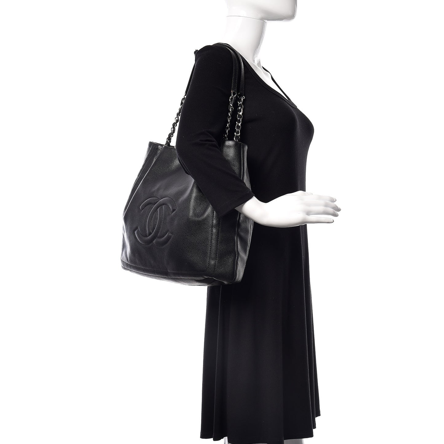 Caviar CC Timeless Shoulder Bag Black
