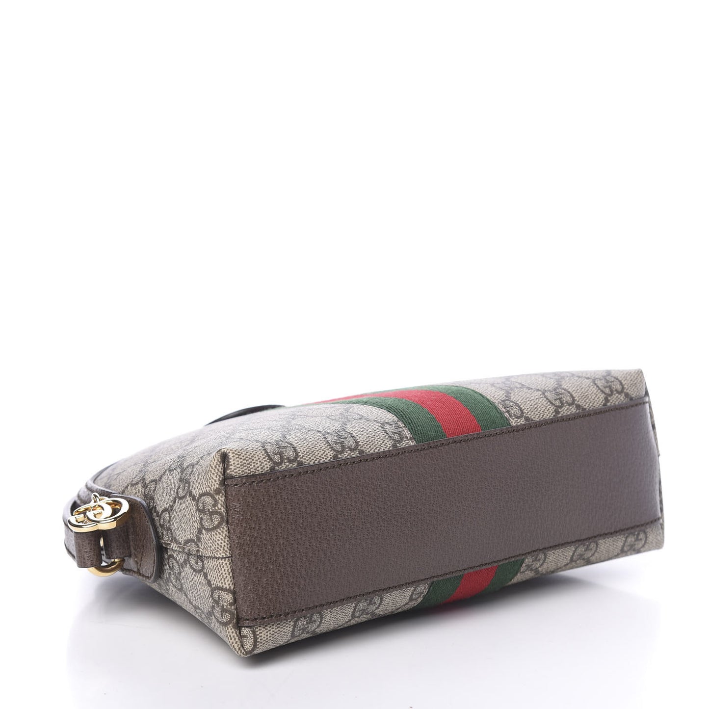 GG Supreme Monogram Textured Dollar Calfskin Web Small Ophidia Dome Shoulder Bag Beige Ebony New Acero