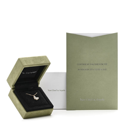 Van Cleef & Arpels 18K Yellow Gold Mother of Pearl Sweet Alhambra Butterfly Pendant Necklace 6 of 6