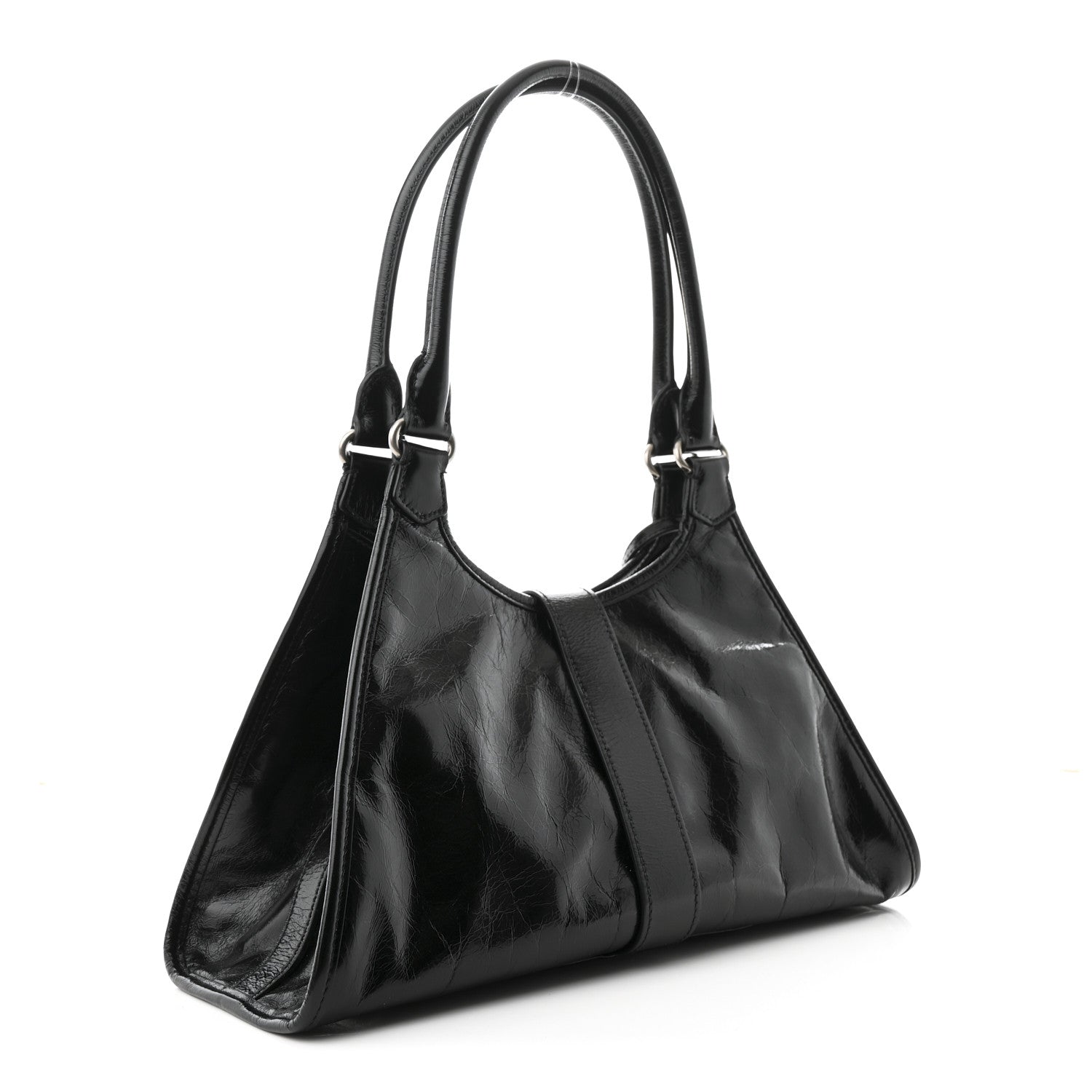 Prada Glossy Calfskin Medium Tote Bag Black 3 of 10