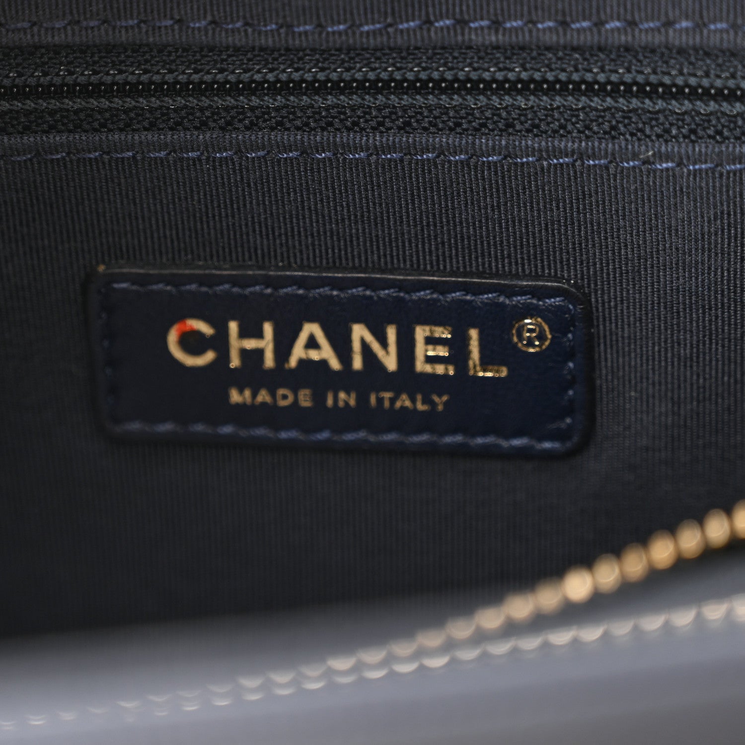 Chanel Grained Calfskin Stitched Small Lady Coco Top Handle Tote Navy 6 of 12
