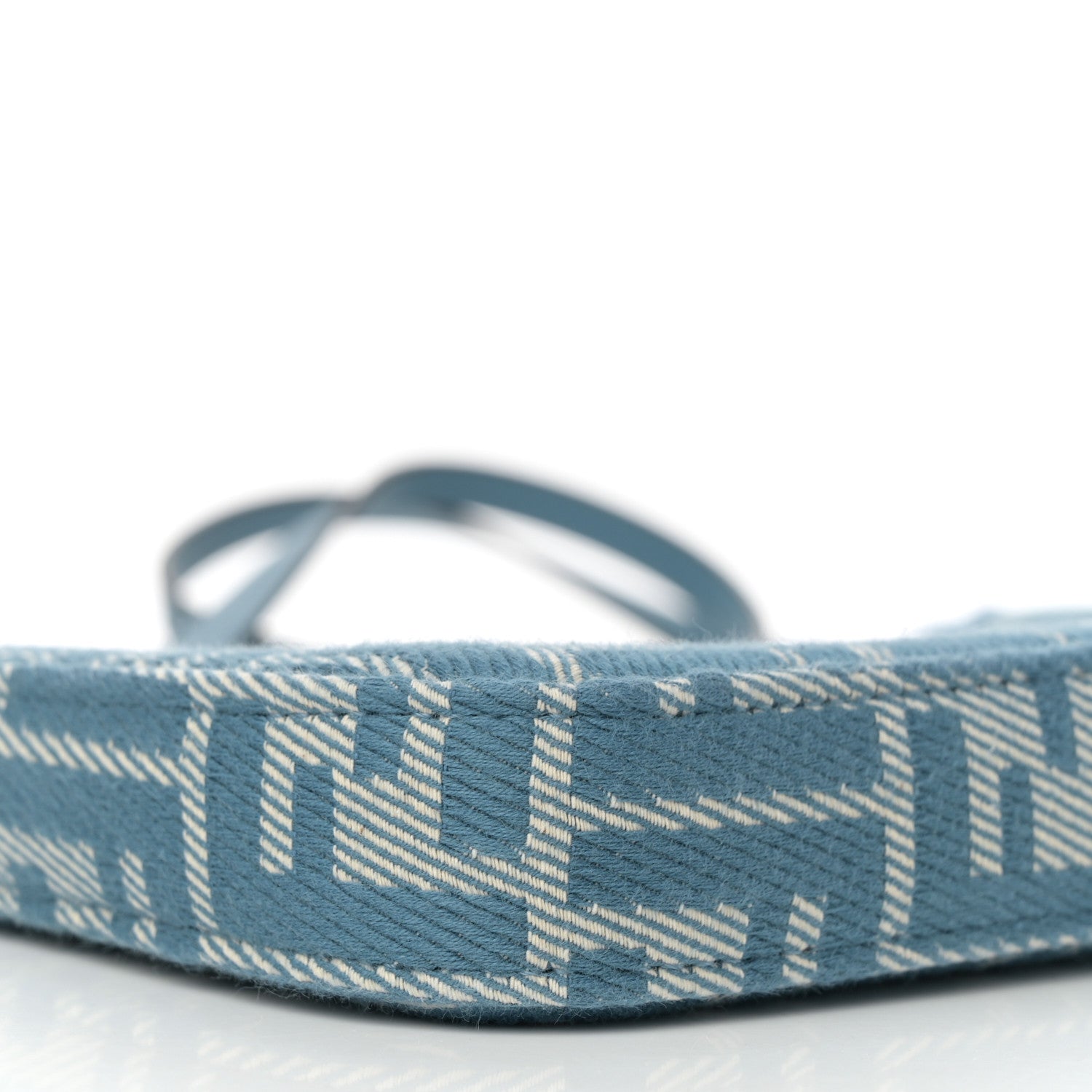 Fendi Denim Effect Fabric Jacquard FF Baguette Pouch Blue 10 of 12