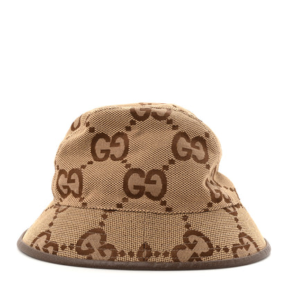 Gucci Monogram Jumbo GG Bucket Hat M Camel Ebony New Acero 5 of 8