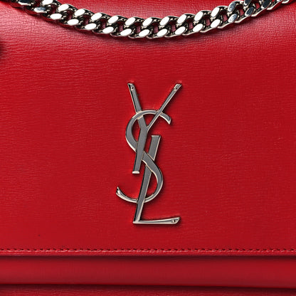 Saint Laurent Grained Calfskin Medium Monogram Sunset Red 7 of 9