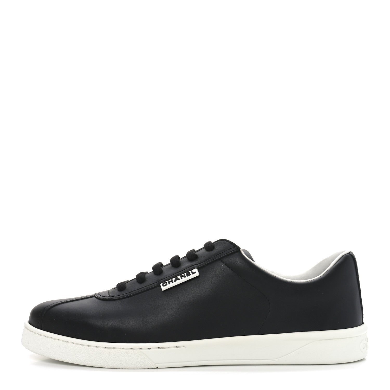 Chanel Calfskin Tennis CC Mens Sneakers 44 Black 1 of 8