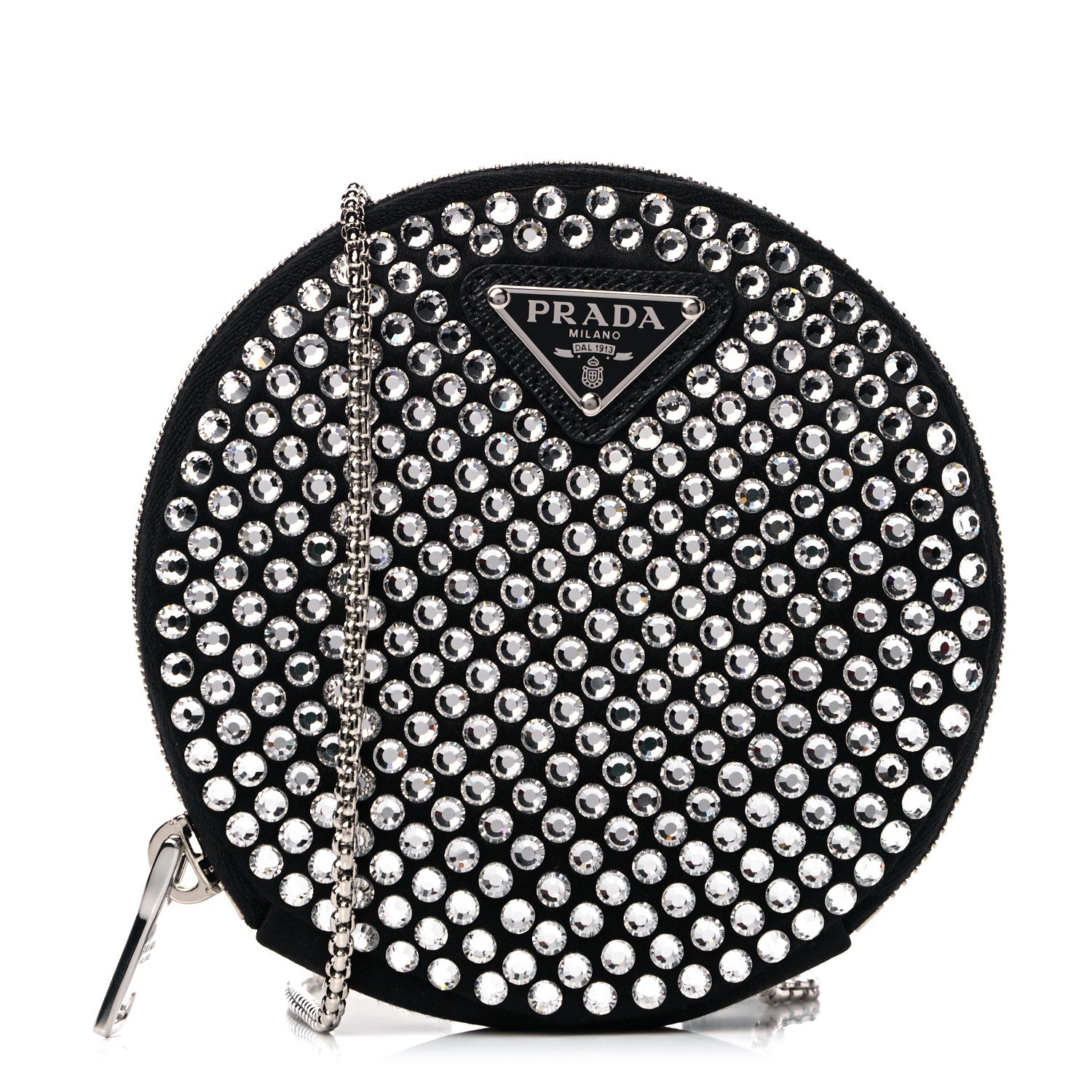 Prada Satin Crystal Round Shoulder Bag Cristal 1 of 7
