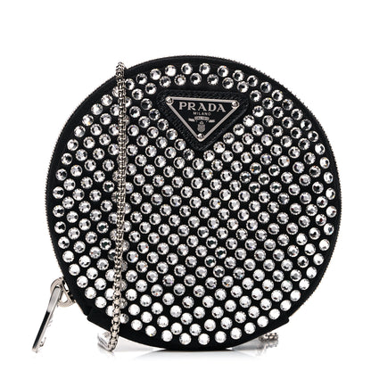 Prada Satin Crystal Round Shoulder Bag Cristal 1 of 7