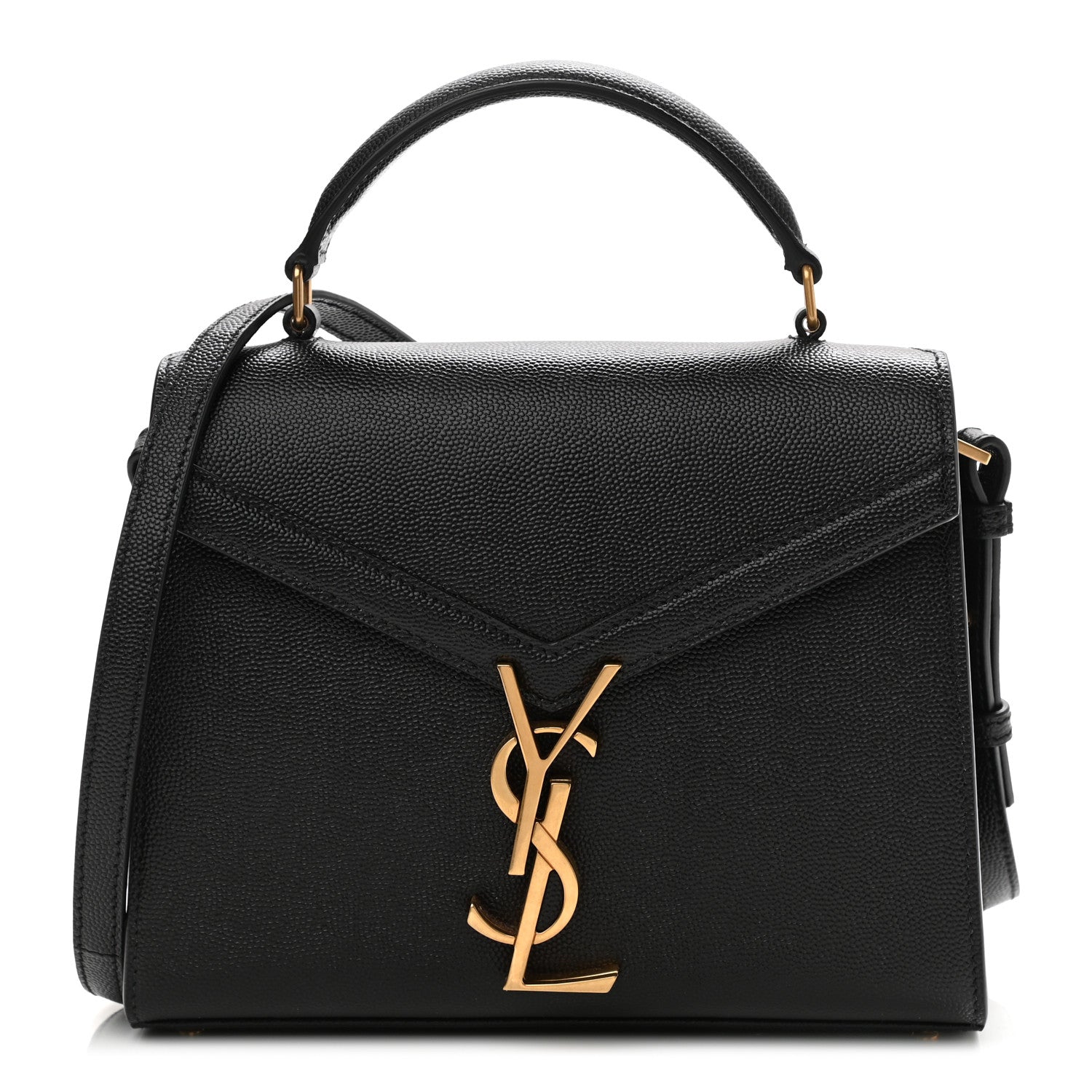 Saint Laurent Grain de Poudre Mini Classic Monogram Cassandra Top Handle Black 1 of 9