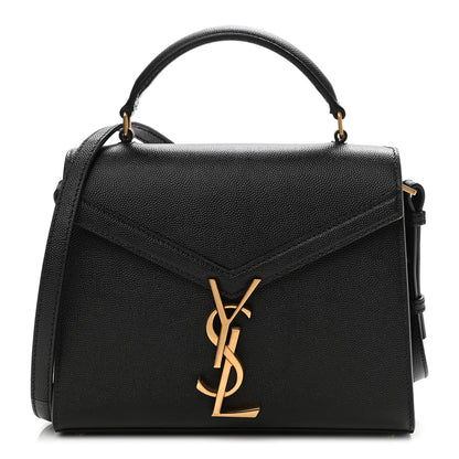 Saint Laurent Grain de Poudre Mini Classic Monogram Cassandra Top Handle Black 1 of 9
