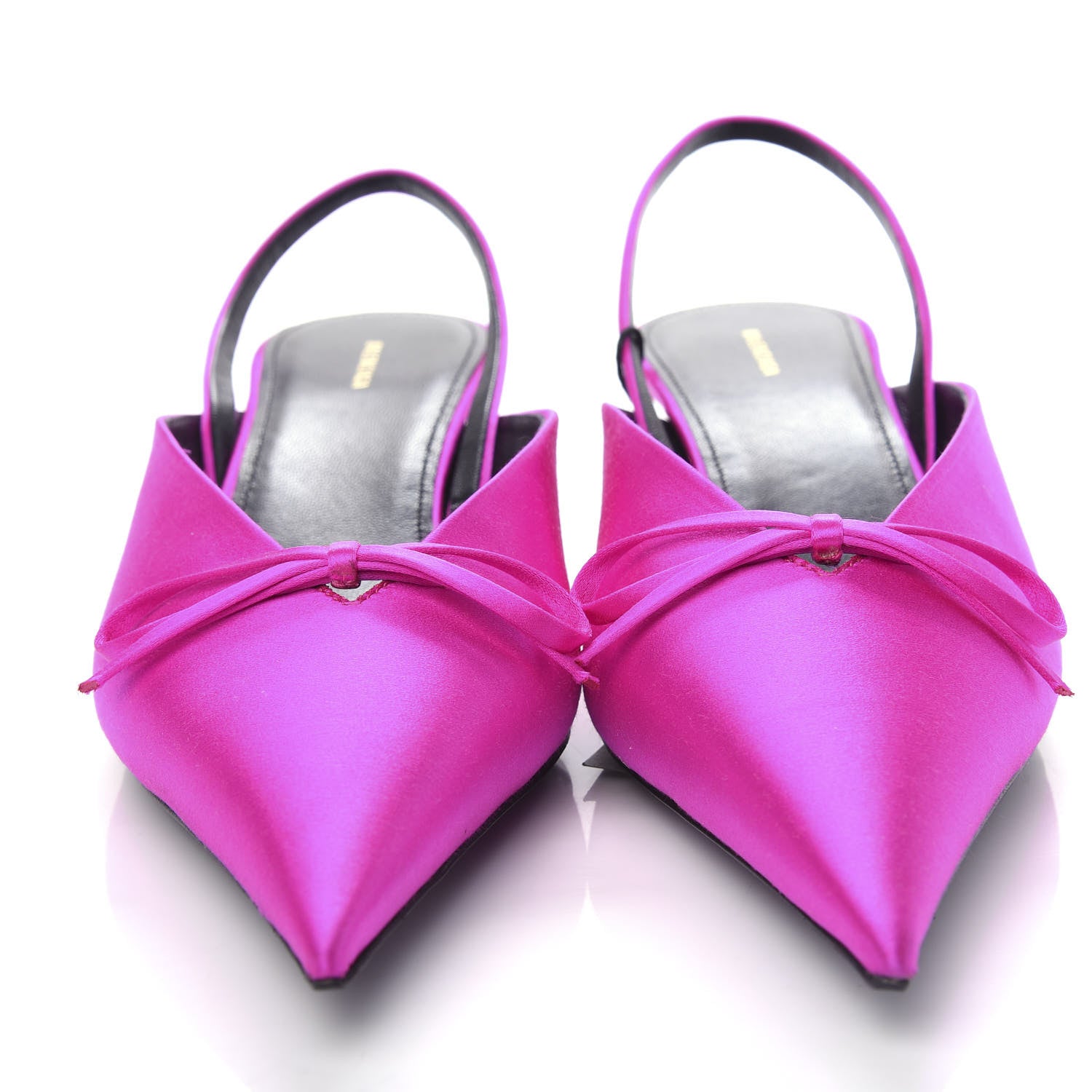 Balenciaga Satin Pointed Toe Knife Slingback 40mm Mules 41 Rose Fuchsia 5 of 11